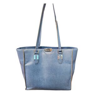 Nicole Miller Gabby Tote Blue Snakeskin Handbag
